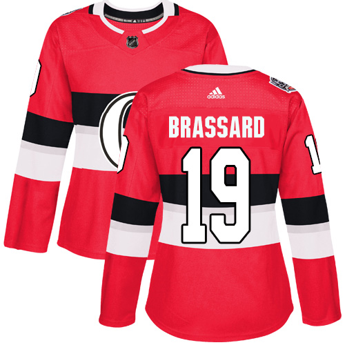 Adidas Senators #19 Derick Brassard Red Authentic 100 Classic Women's Stitched NHL Jersey